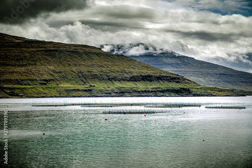 view of some fishfarm in the sea of ​​the Faroe photo