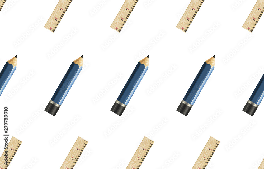 Back to school pattern with pencils and rulers. Back to school pattern with pencils and rulers.