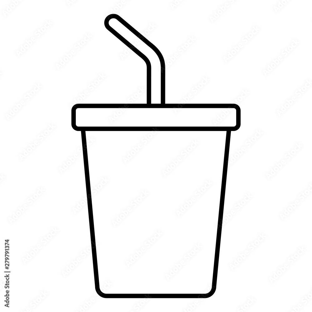 disposable cup soda with straw on white background disposable cup soda with straw on white background