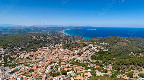 Aerial photo of Begur in Catalonia, Spain