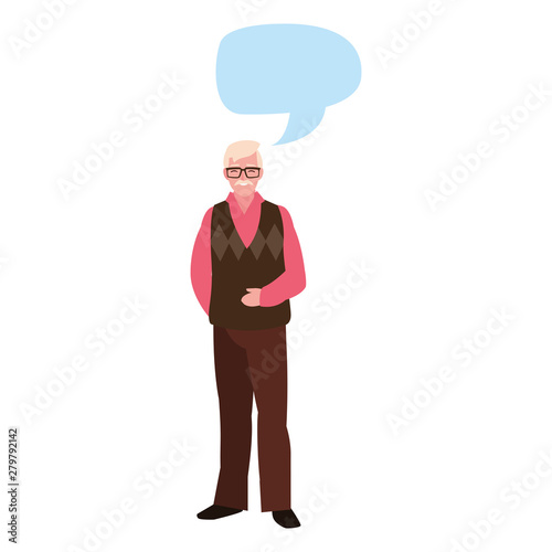 elderly man character grandpa design