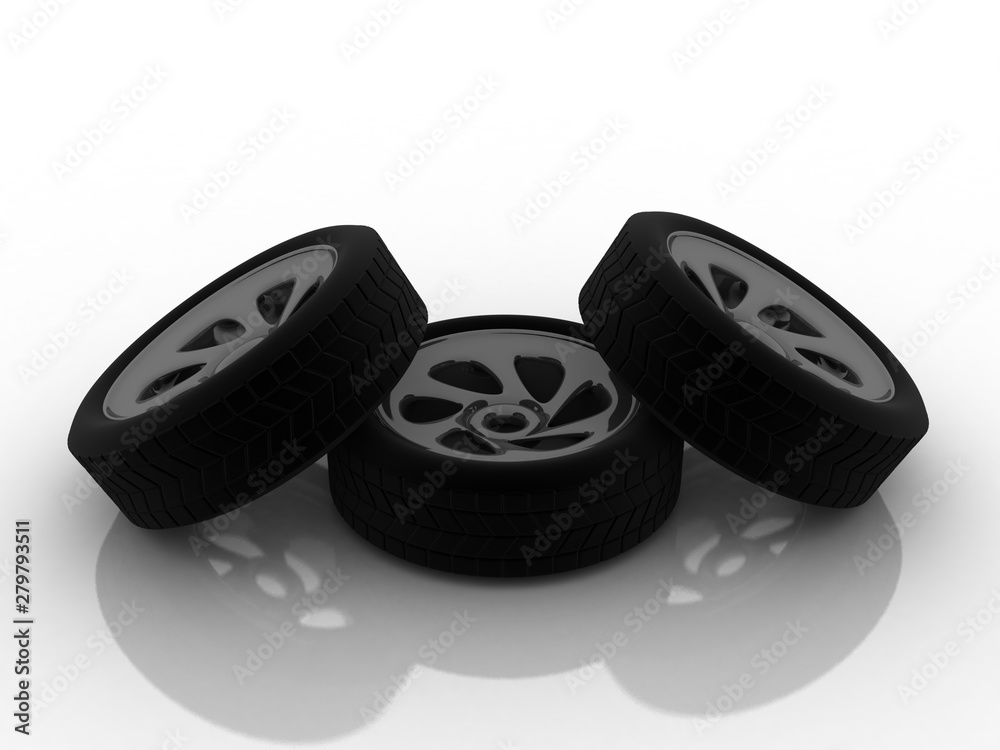 3d rendering Car wheel details 3d rendering Car wheel details
