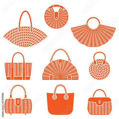 Set of wicker bags