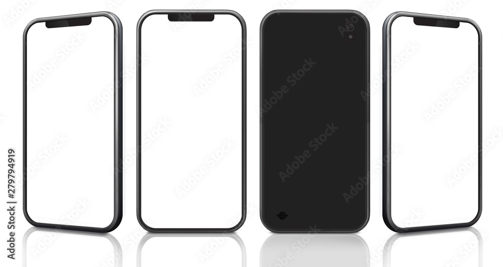 Mobile Phone From Different Angles and Back View. Mobile Phone From Different Angles and Back View.