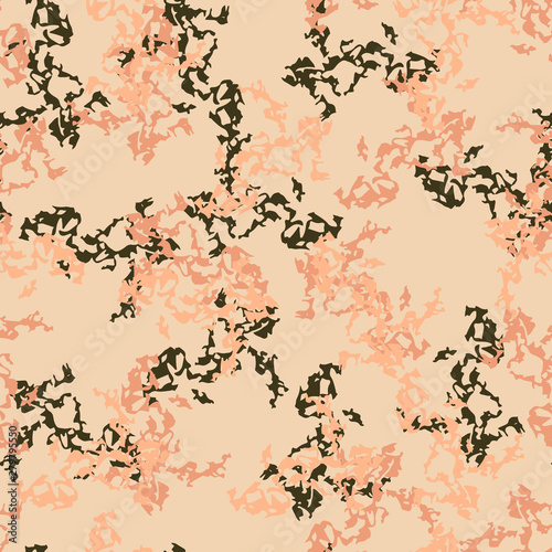 Desert camouflage of various shades of beige  orange and green colors
