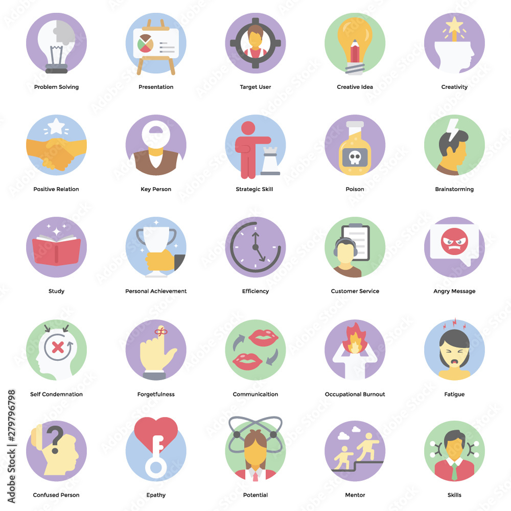 Soft Skills Flat Vectors Set Soft Skills Flat Vectors Set