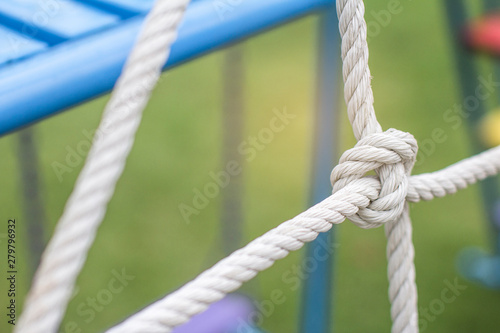Tied into a knot as a play equipment.