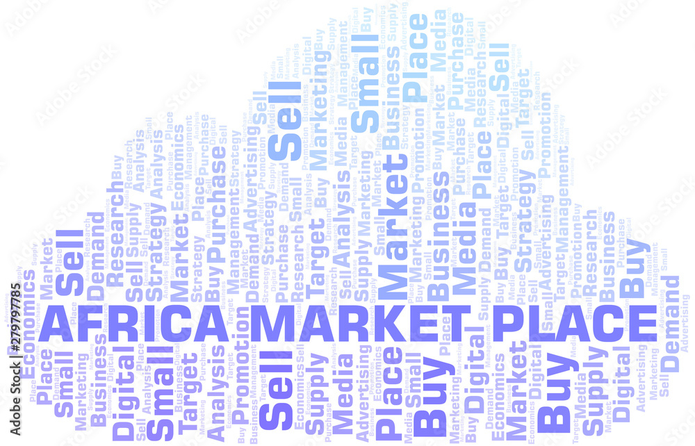 Africa Market Place word cloud. Vector made with text only. Africa Market Place word cloud. Vector made with text only.