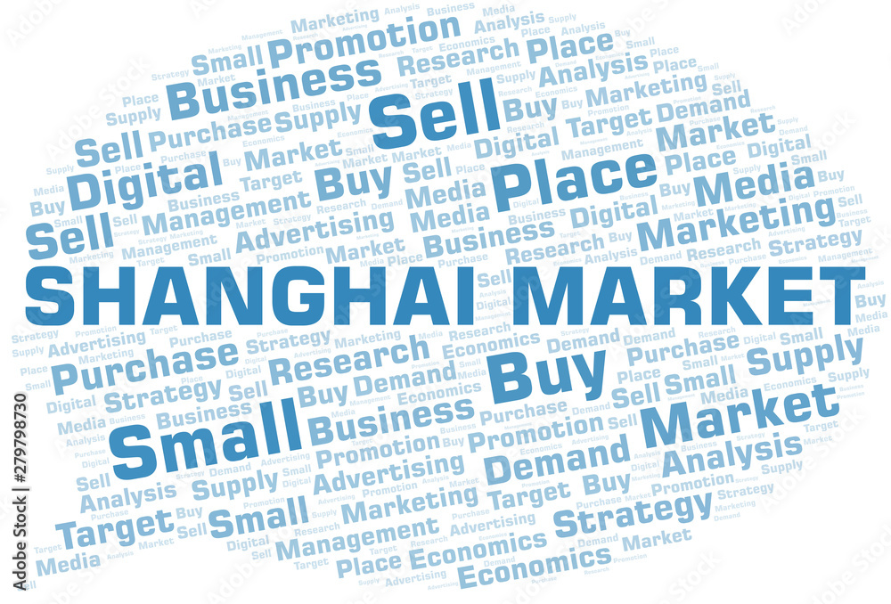 Shanghai Market word cloud. Vector made with text only. Shanghai Market word cloud. Vector made with text only.