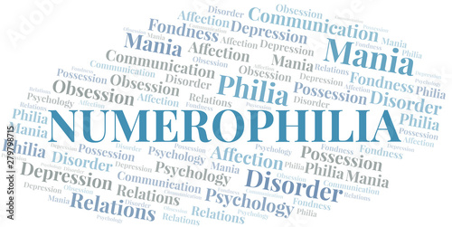 Numerophilia word cloud. Type of Philia.