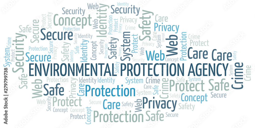 Fototapeta premium Environmental Protection Agency word cloud. Wordcloud made with text only.
