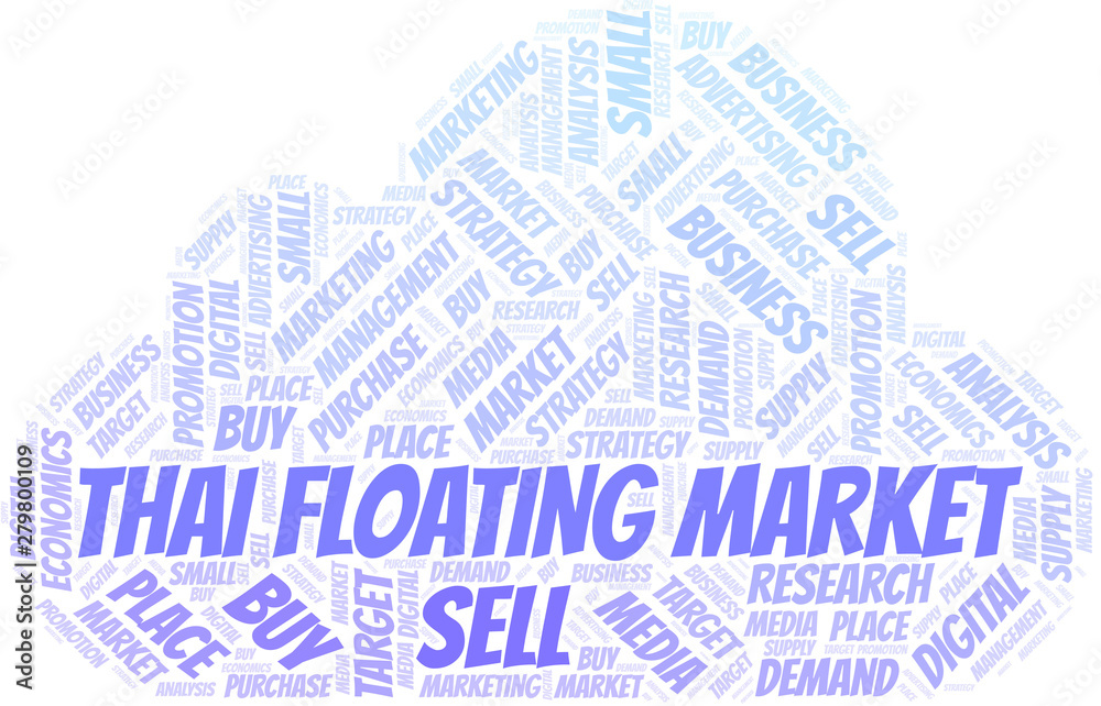 Obraz premium Thai Floating Market word cloud. Vector made with text only.