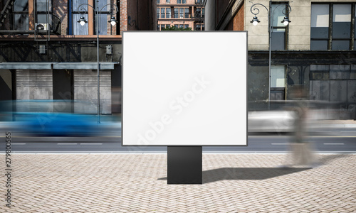 Foto street advertising square billboard mockup