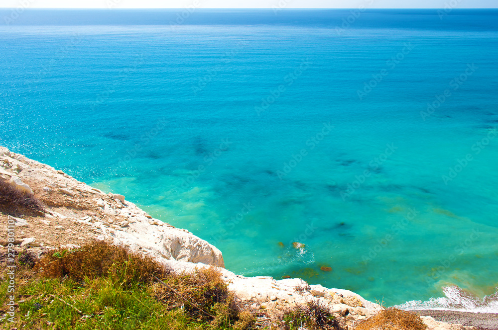 View from above on sea surface near Paphos