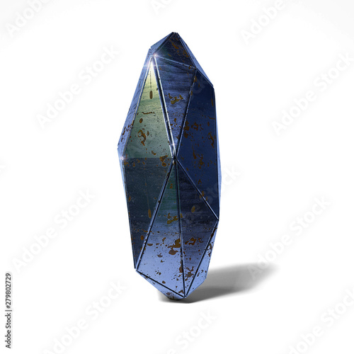 Canvas Print steel monolith, abstract shape on isolated white ground