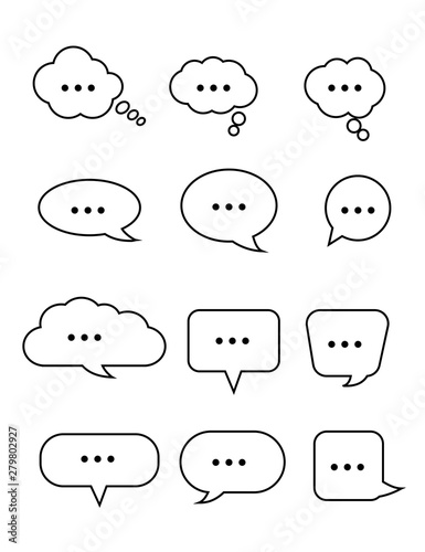 Vector collection of isolated speech bubbles . set of speech bubbles. Vector EPS 10.