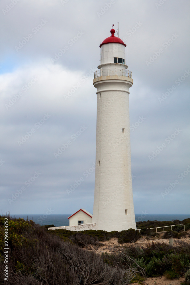 Cape Nelson lighthouse near Portland in Western Victoria, Australia, is a popular tourist attraction.