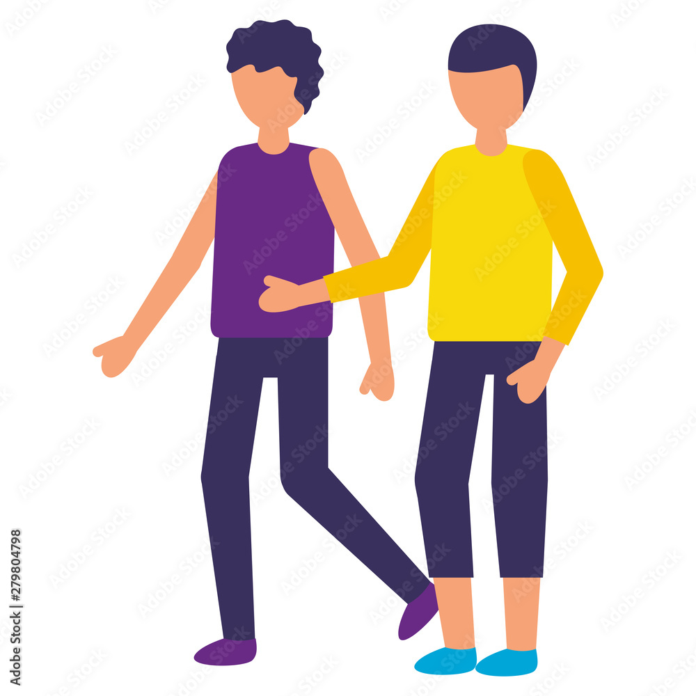 two men standing characters white background two men standing characters white background