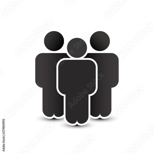 People icon in trendy flat style. Persons symbol for your infographics website design, logo. Crowd signs. Team or user group concept. Isolated on white background.