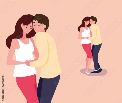 group of couples pregnant avatar character