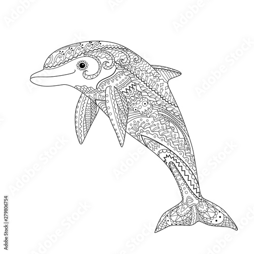 Happy dolphin with high details.