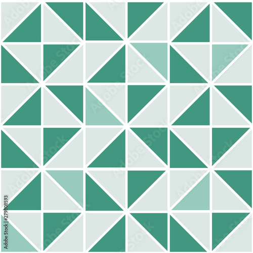 Green and blue geometric triangle seamless pattern. You can enjoy this pinwheel inspired pattern on packaging, wallpaper, backgrounds, and more.
