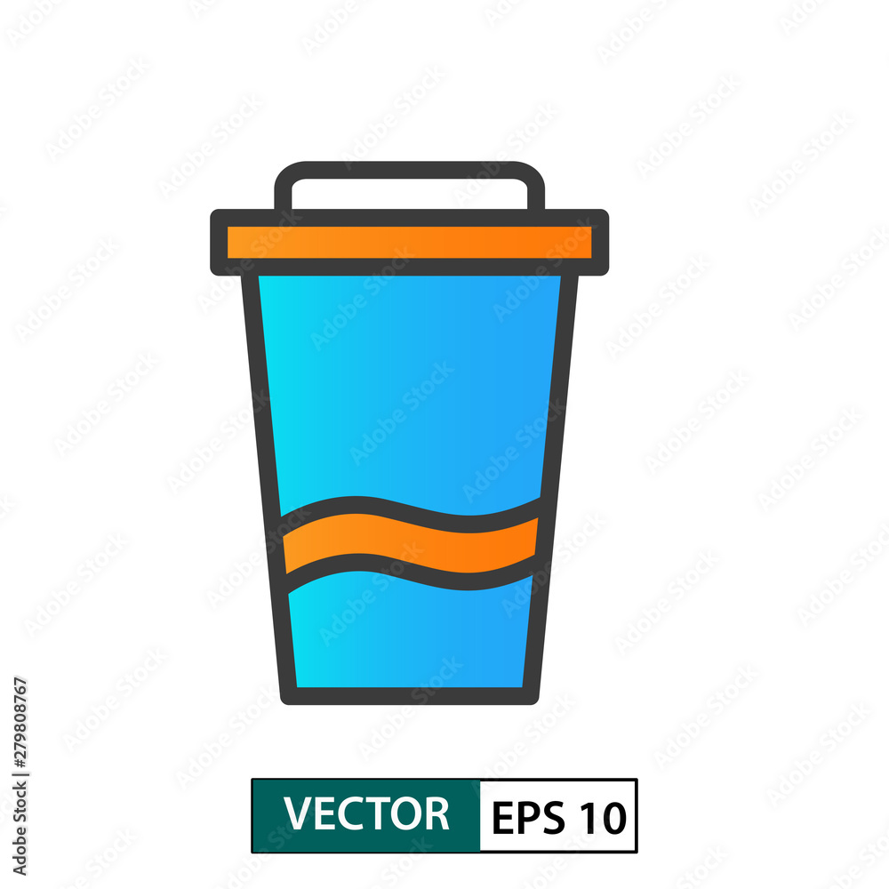Cup icon vector. Colour style. Isolated on white. Vector Illustration EPS 10 Cup icon vector. Colour style. Isolated on white. Vector Illustration EPS 10