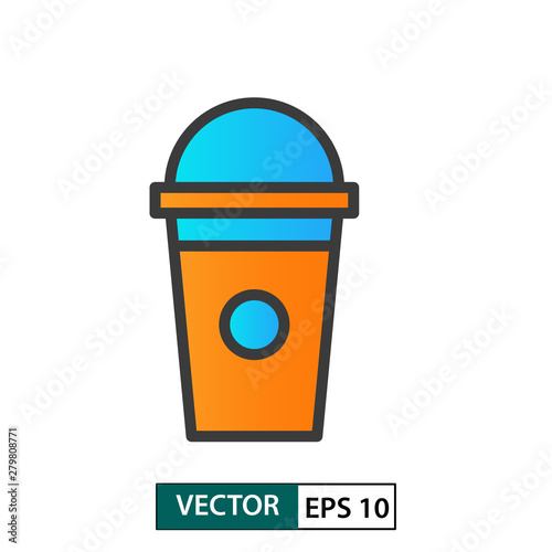 Cup icon vector. Colour style. Isolated on white. Vector Illustration EPS 10