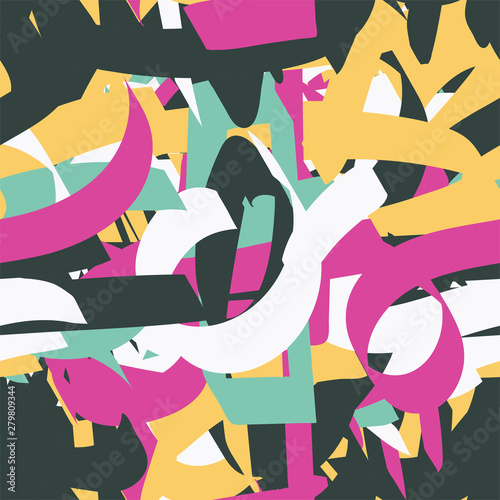 Abstract graffiti seamless pattern