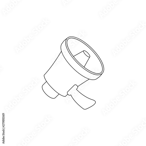 fan speaker icon. Element of russian fan atributs for mobile concept and web apps icon. Outline, thin line icon for website design and development, app development photo