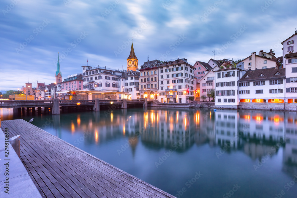 Fototapeta premium Zurich, the largest city in Switzerland