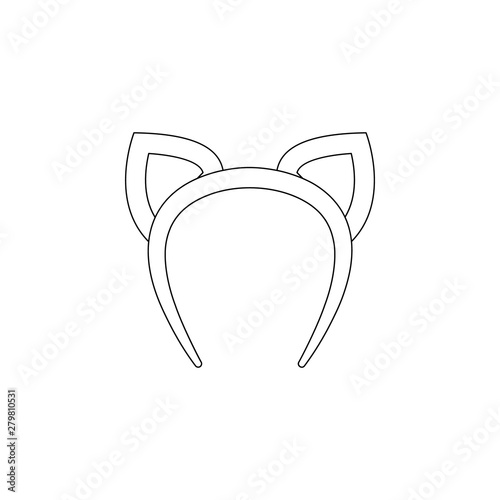 fan hair band with ears icon. Element of russian fan atributs for mobile concept and web apps icon. Outline, thin line icon for website design and development, app development