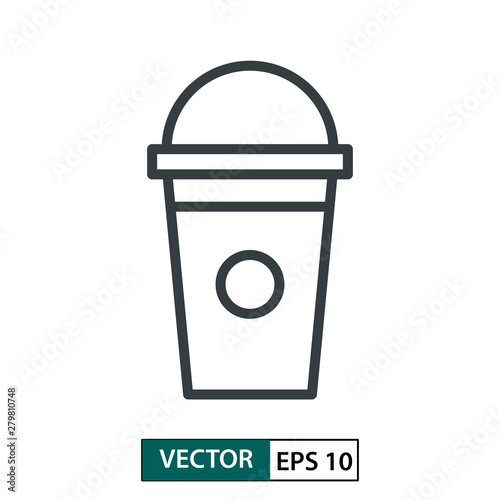 Cup flat icon vector. Line style. Isolated on white. Vector Illustration EPS 10