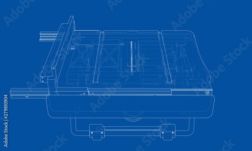 Outline table saw for woodwork vector photo