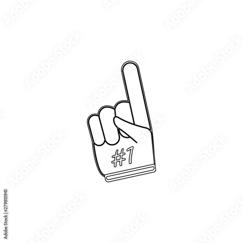 fan fan foam hand icon. Element of russian fan atributs for mobile concept and web apps icon. Outline, thin line icon for website design and development, app development