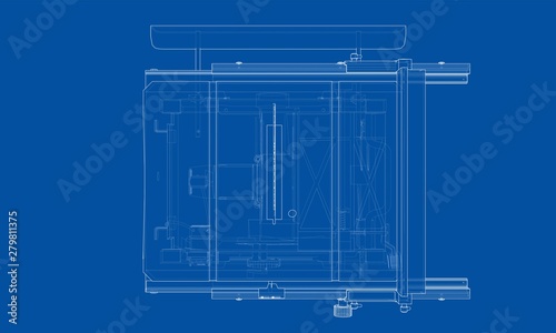 Outline table saw for woodwork vector photo