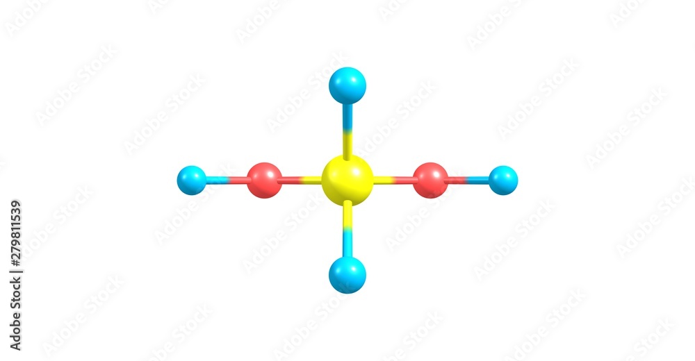Methylene glycol molecular structure isolated on white Methylene glycol molecular structure isolated on white