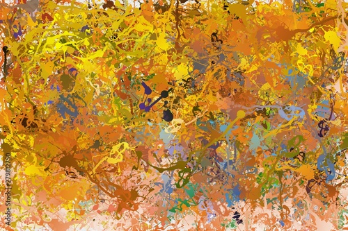 Drip abstract painting. Modern American style of painting. Style of drip pain...