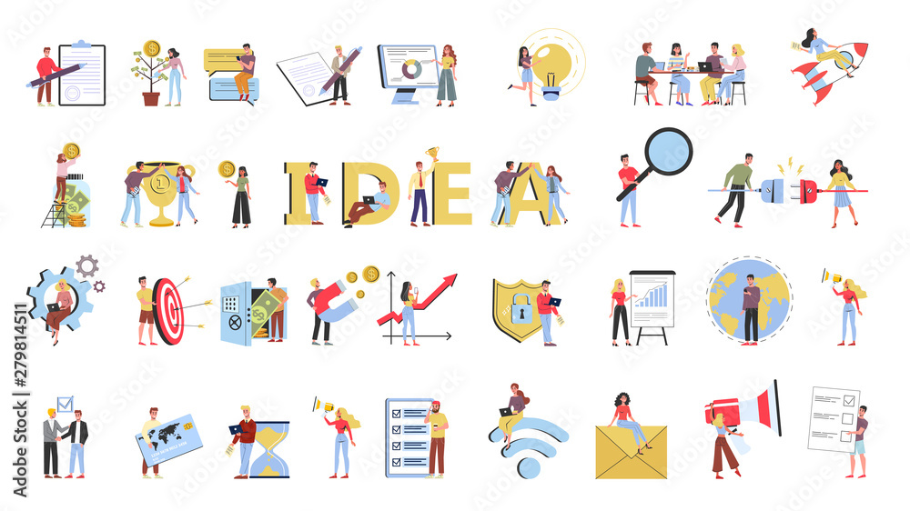 Business teamwork set. Collection of people working in team Business teamwork set. Collection of people working in team