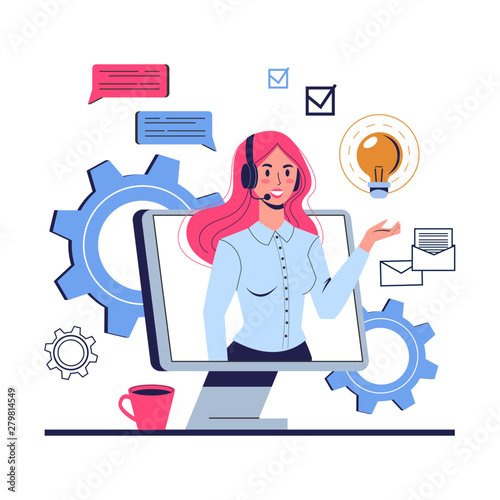 Woman support clients and help them with problems