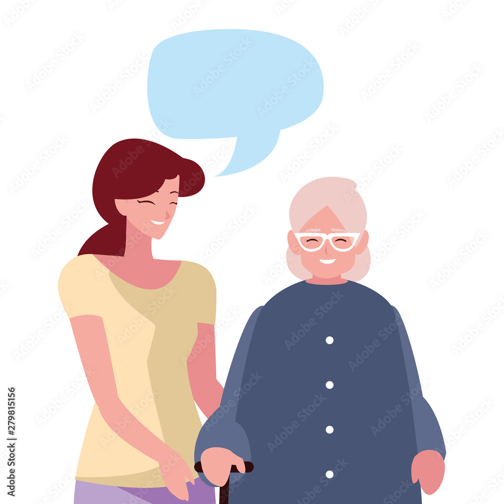 grandmother and mohter adult together grandmother and mohter adult together
