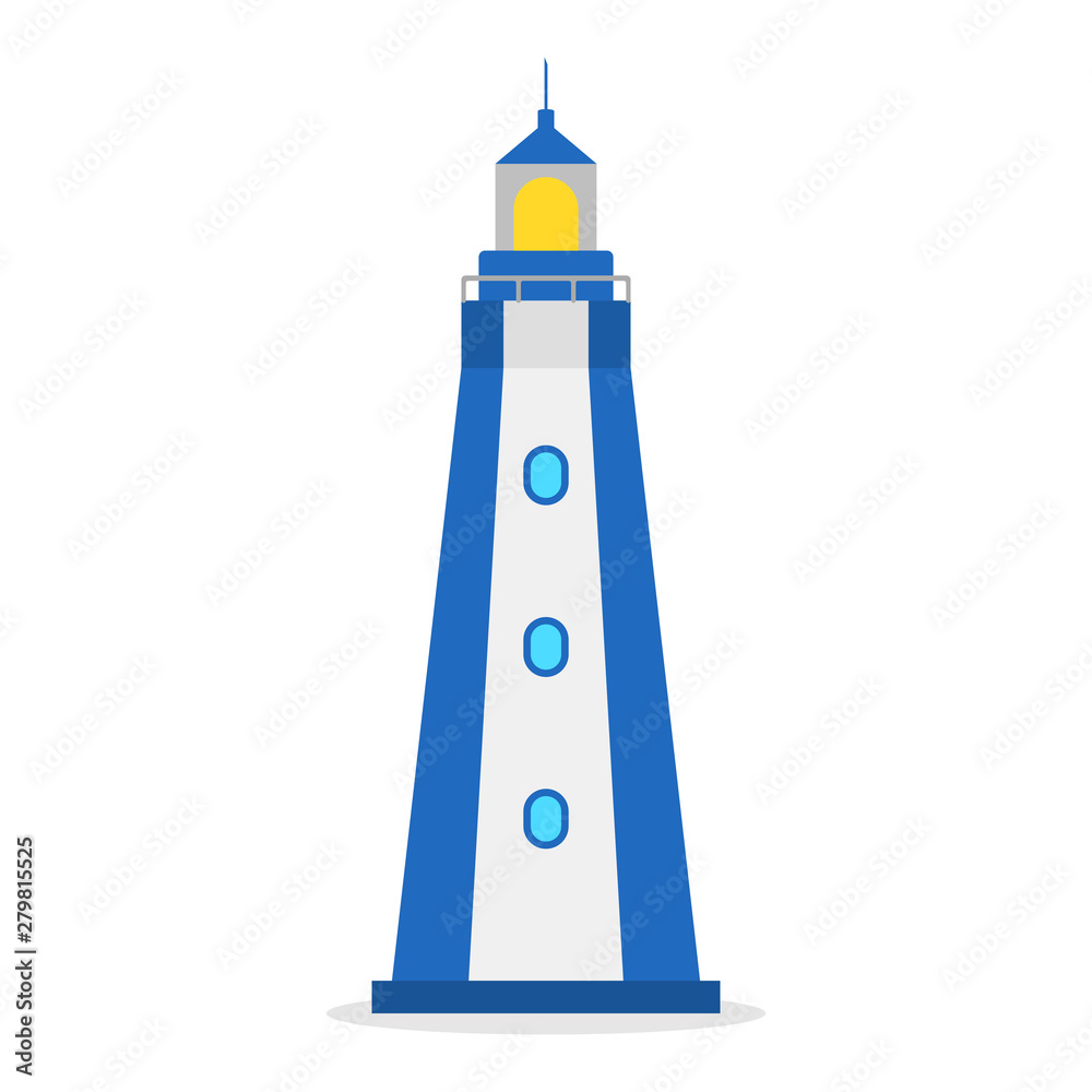 Lighthouse. Beacon for ship navigation and safety.