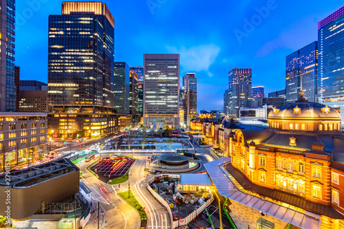  Cityscape of the modern Tokyo city at the old Tokyo station Japan