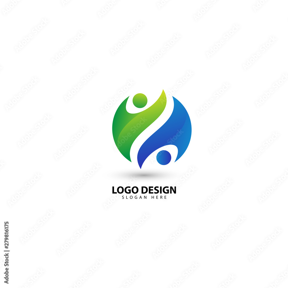 Fototapeta premium Abstract people icons and symbols collection vector logo design