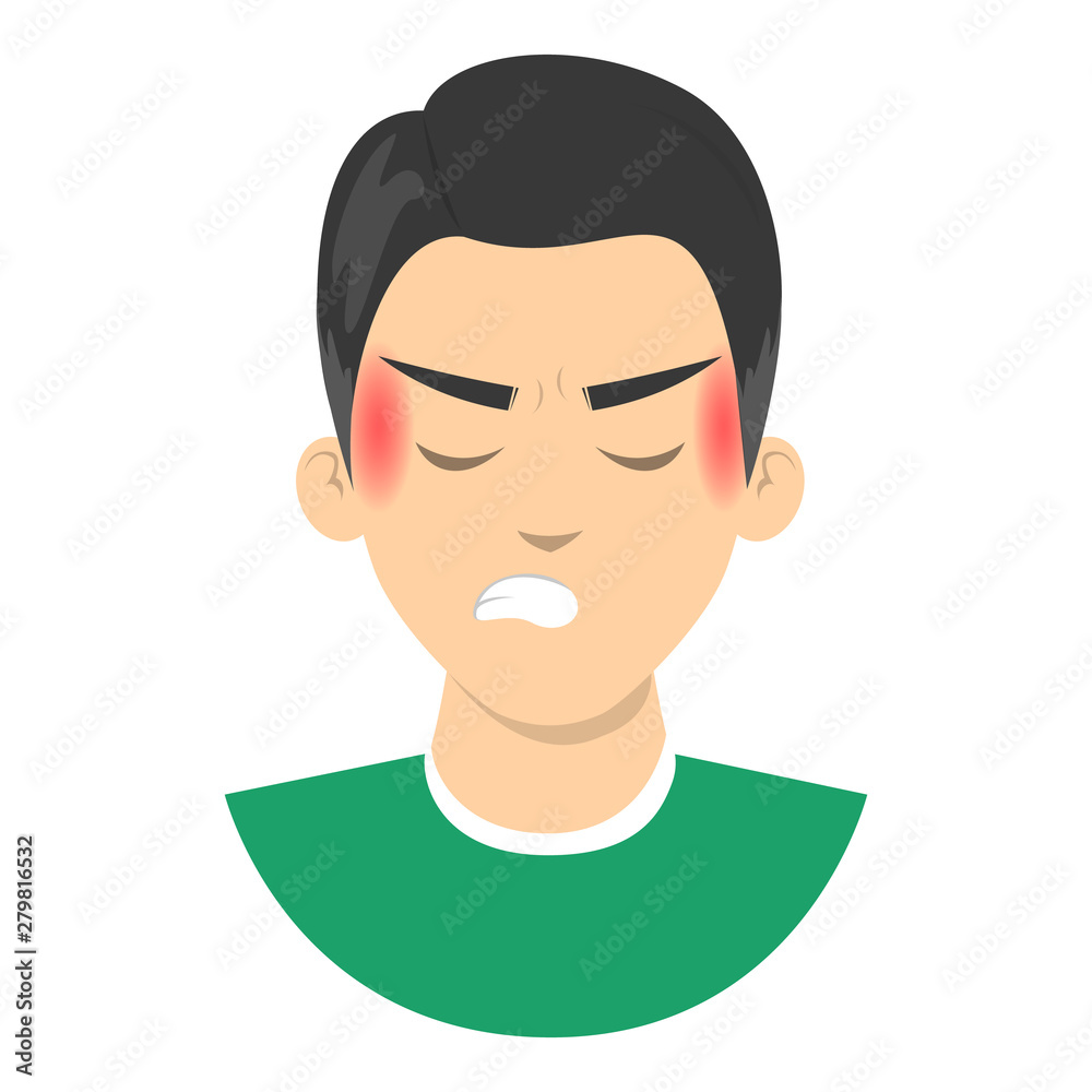 Man suffer from the transformed migraine. Pain in temples Man suffer from the transformed migraine. Pain in temples
