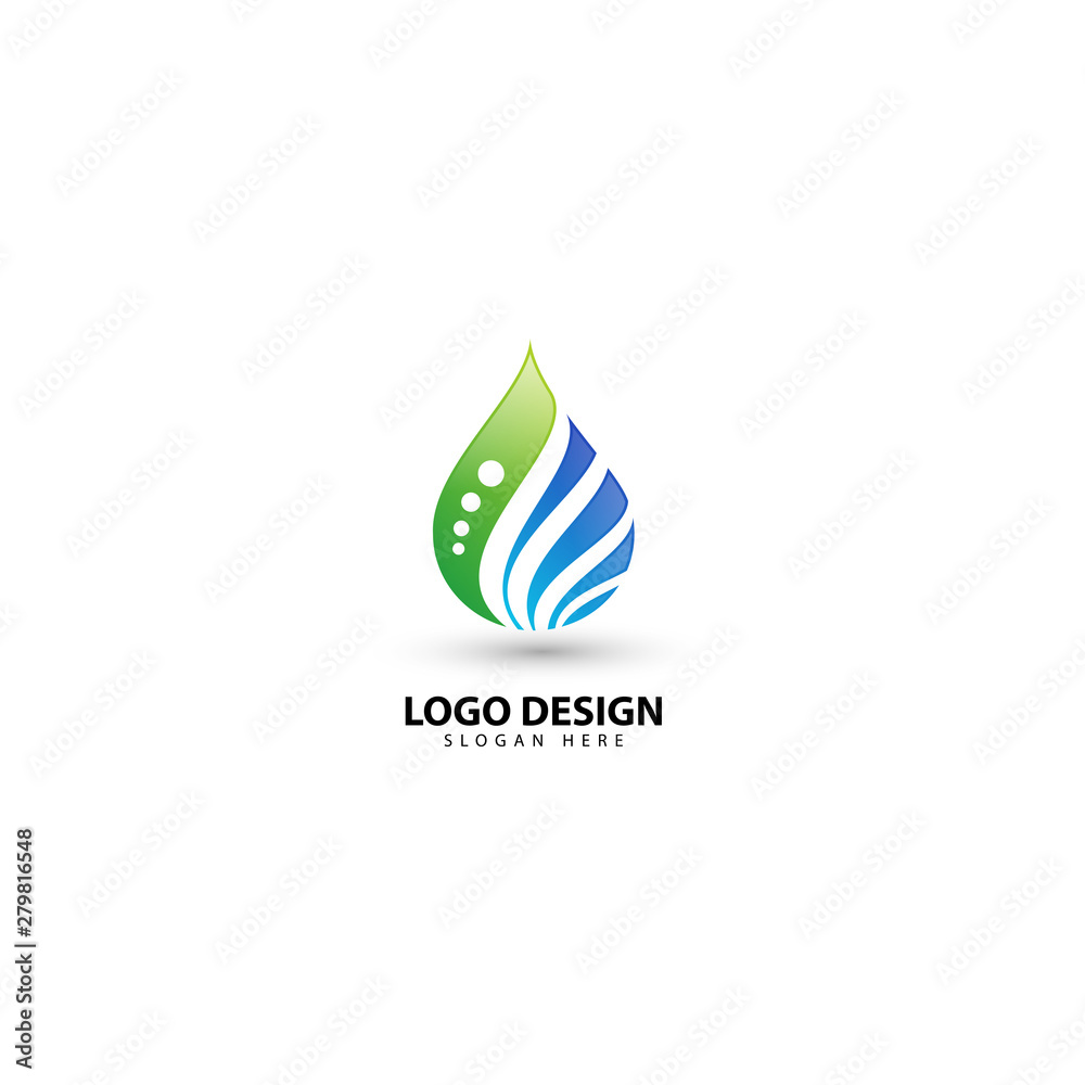 Natural Drop Water Logo Template Illustration Design Natural Drop Water Logo Template Illustration Design