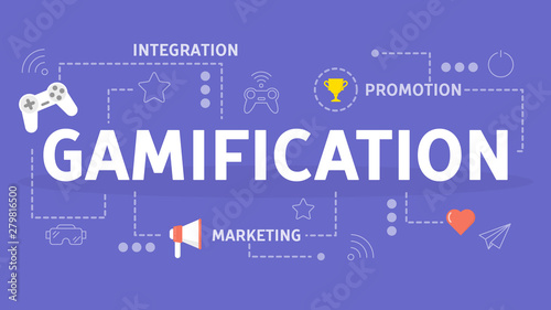 Gamification concept. Integrating game mechanics into website