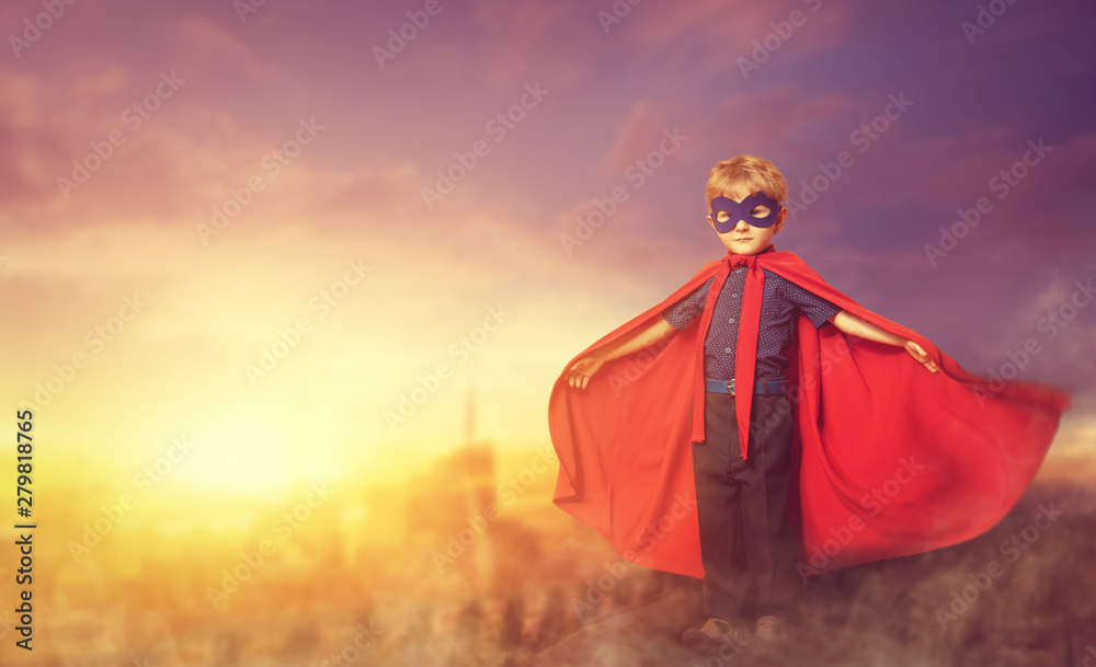 Fototapeta premium young superhero boy