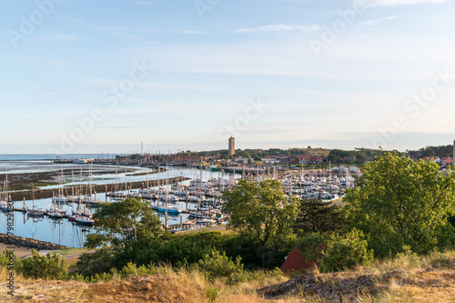 Panorama of the port of Terschelling. The Netherlands, Europe. photo