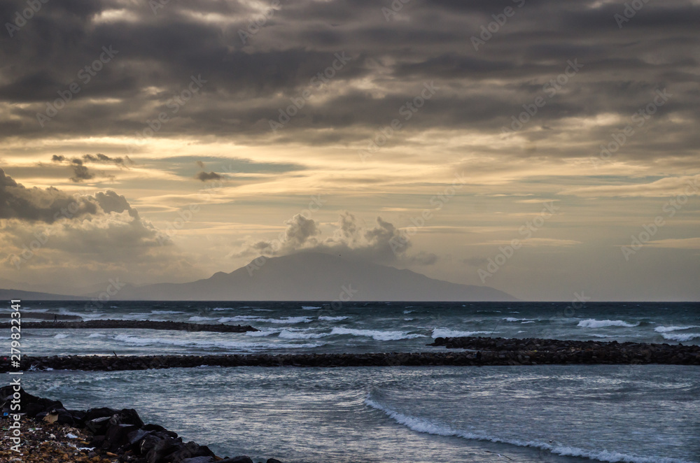 beach whit cloudy sky